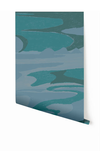 American Landscape© Mural Wallpaper in teal